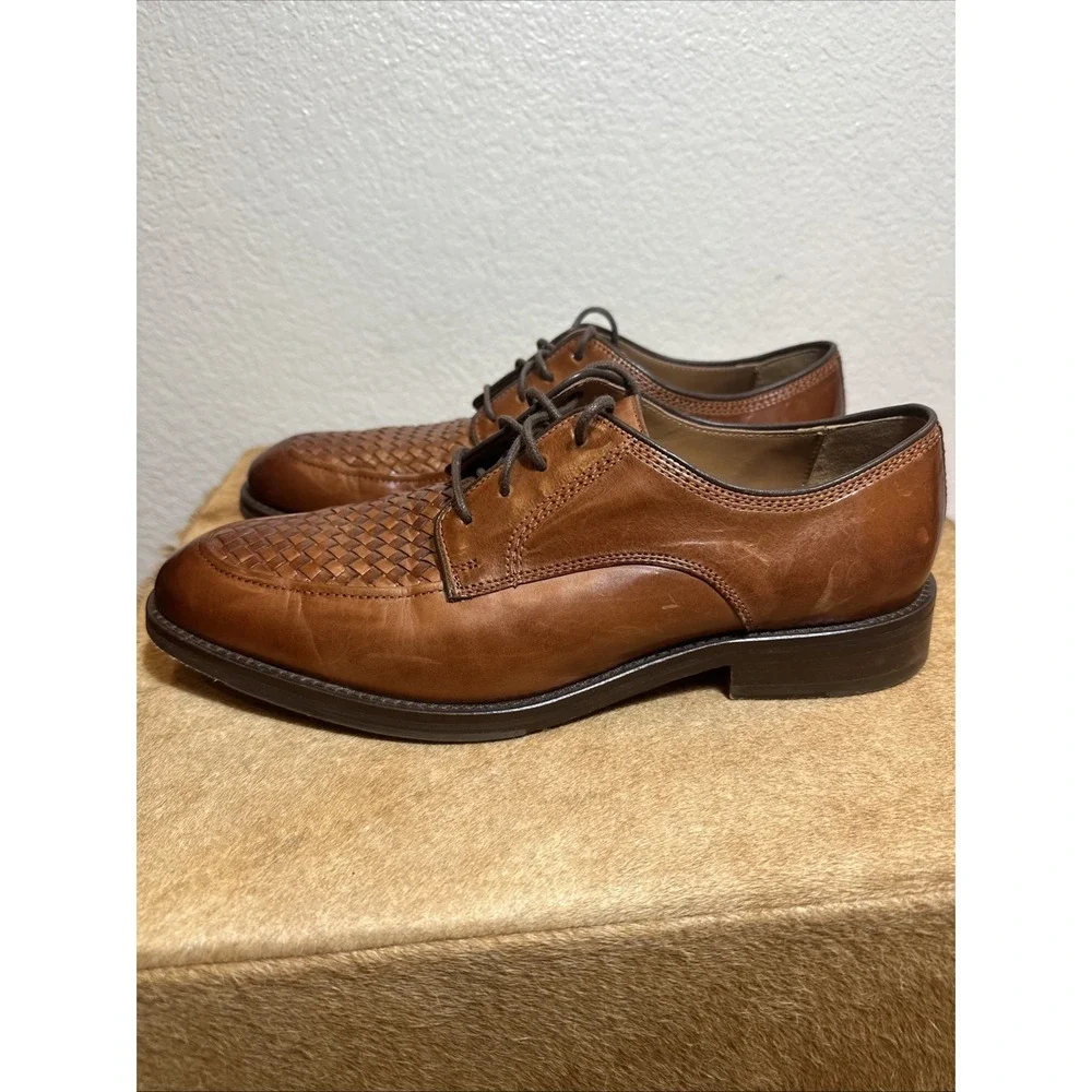 Johnston & Murphy Meade Woven  MOC Toe Derby Mens 8M w/ Lulu Toe Tips‎ Tree